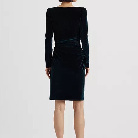 Ralph Lauren Green Velvet Cocktail Dress New - Picture 7 of 8
